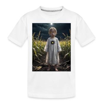 Enfant effrayant dans un champ de maïs monstre sombre horreur - T-shirt bio Premium Enfant - blanc - Devant