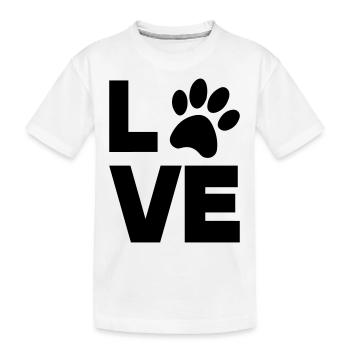 pfote love - Kinder Premium Bio T-Shirt - Weiß - Vorne