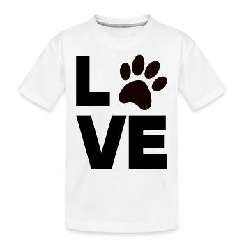 pfote love - Kinder Premium Bio T-Shirt - Weiß - Vorne