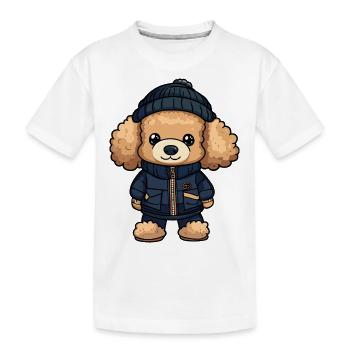Pudel Hund Stylisch - Kinder Premium Bio T-Shirt - Weiß - Vorne
