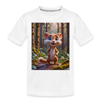 Animaux super mignons dans une forêt – belette - T-shirt bio Premium Enfant - blanc - Devant