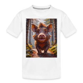 Animaux super mignons dans une forêt – sanglier - T-shirt bio Premium Enfant - blanc - Devant