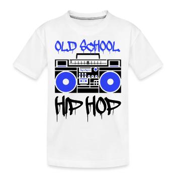 Ghetto blaster old school - Kids' Premium Organic T-Shirt - white - Front