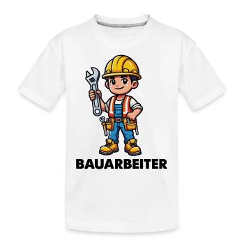 Construction worker - Kids' Premium Organic T-Shirt - white - Front