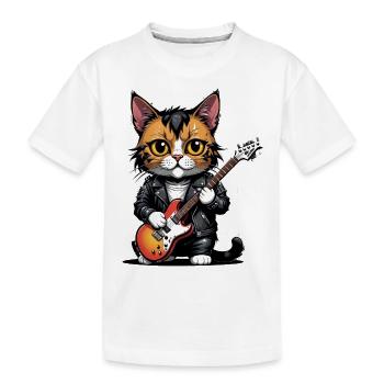 Cat Rocker Cat HardRock Gift - T-shirt bio Premium Enfant - blanc - Devant