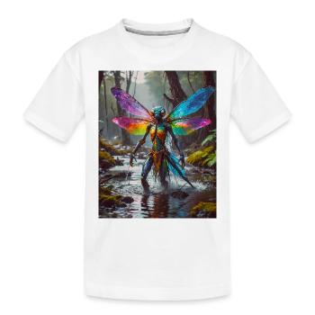 Monstre mutant mi-hommes mi-insecte sombre horreur - T-shirt bio Premium Enfant - blanc - Devant