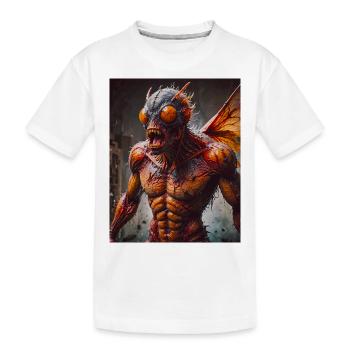 Monstre mutant mi-hommes mi-insecte sombre horreur - T-shirt bio Premium Enfant - blanc - Devant