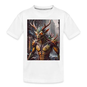 Monstre mutant mi-hommes mi-insecte sombre horreur - T-shirt bio Premium Enfant - blanc - Devant