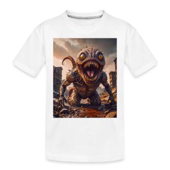 Monstre mutant mi-hommes mi-insecte sombre horreur - T-shirt bio Premium Enfant - blanc - Devant