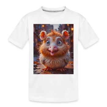 Joyeux Halloween mignon monstre cheveux sauvages effrayant drôle - T-shirt bio Premium Enfant - blanc - Devant