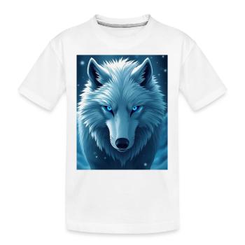 Anime Snow Wolf - Kids' Premium Organic T-Shirt - white - Front
