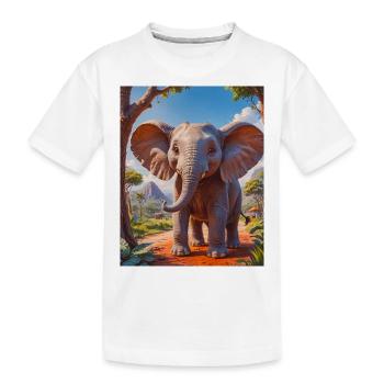 Super süße afrikanische Tiere – Elefant - Kinder Premium Bio T-Shirt - Weiß - Vorne