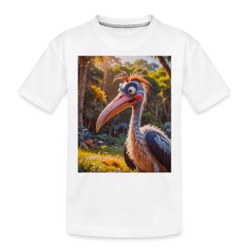 animaux africains super mignons – Cigogne marabout - T-shirt bio Premium Enfant - blanc - Devant