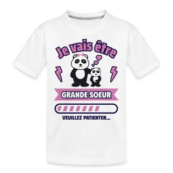 Annonce grossesse : future grande sœur - T-shirt bio Premium Enfant - blanc - Devant