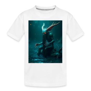 Vodnik, slawischer Wasserdämon, der in tiefen Flüssen lauert - Kinder Premium Bio T-Shirt - Weiß - Vorne