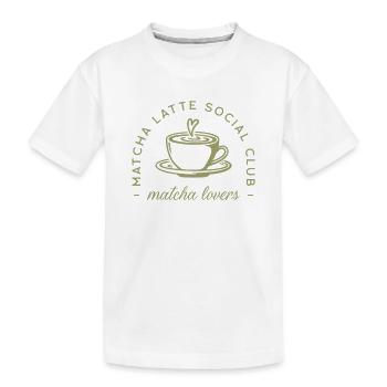 Ästhetischer grüner Matcha Latte - Kinder Premium Bio T-Shirt - Weiß - Vorne