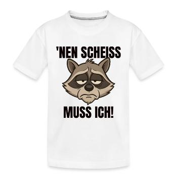 Lustiger Waschbär frecher Spruch - Kinder Premium Bio T-Shirt - Weiß - Vorne