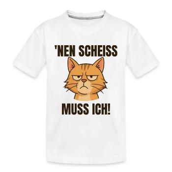 Drôle de chat avec un dicton effronté 'a shit - T-shirt bio Premium Enfant - blanc - Devant