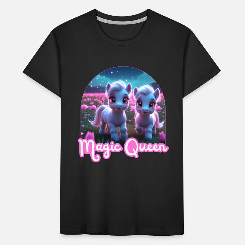 Zwei süße Ponys - Magic Queen Kinder Premium Bio T-Shirt