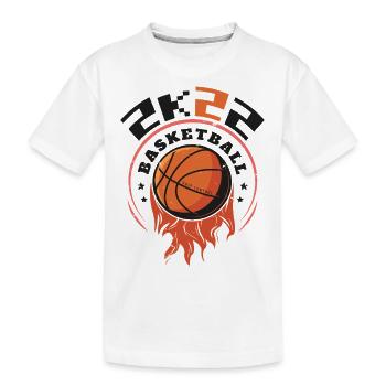 2K22 Basketball - Conception de cerceau enflammé - T-shirt bio Premium Enfant - blanc - Devant