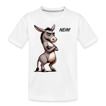 Nein Esel Eselchen Eselhalter Muli Langohresel - Kinder Premium Bio T-Shirt - Weiß - Vorne