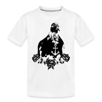 Love Hope Charity retro dove anchor vintage roses - Kids' Premium Organic T-Shirt - white - Front