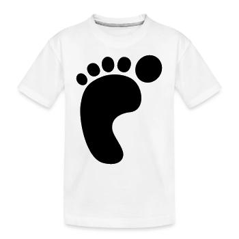 Left Foot print - Kids' Premium Organic T-Shirt - white - Front