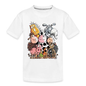 Funny Farm Animals - Kids' Premium Organic T-Shirt - white - Front