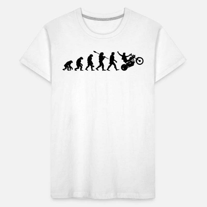 Motorrad Biker Evolution Motorradfahrer Kinder Premium Bio T-Shirt