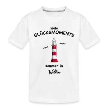 Leuchtturm Plymouth, England, Glücksmomente - Kinder Premium Bio T-Shirt - Weiß - Vorne