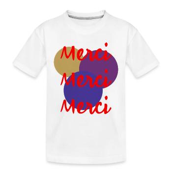 MERCI. MERCI MAÎTRESSE. CADEAU MAÎTRESSE. VACANCES - T-shirt bio Premium Enfant - blanc - Devant