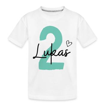 Lukas 2 - Kinder Premium Bio T-Shirt - Weiß - Vorne