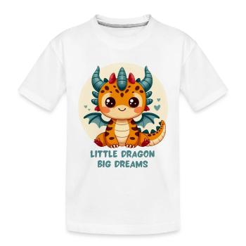 Kleiner Drache, große Träume - Kinder Premium Bio T-Shirt - Weiß - Vorne