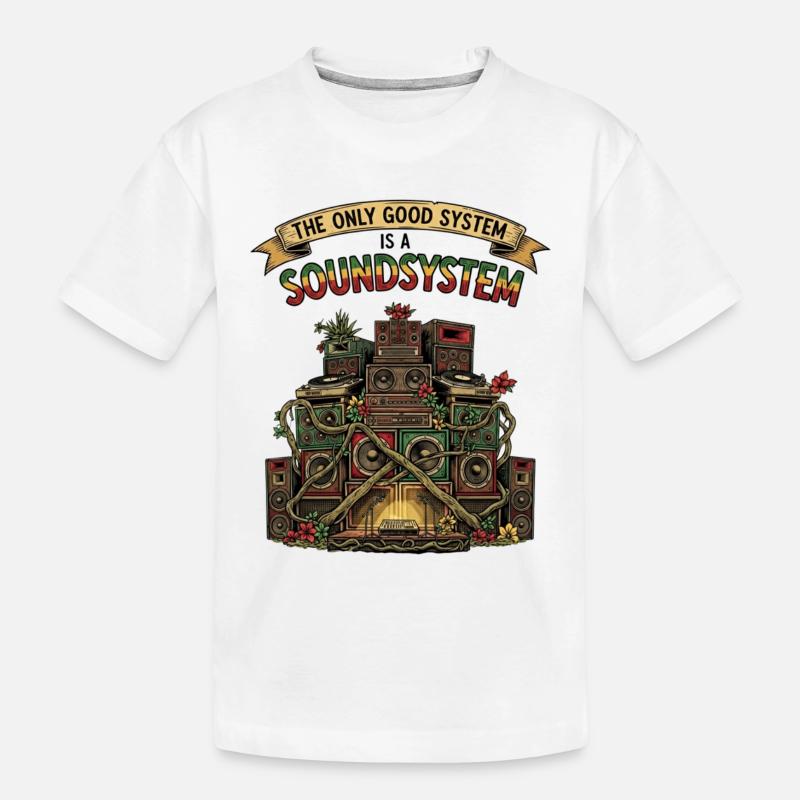 Système de sonorisation Collage Dub Reggae - T-shirt bio Premium Enfant - blanc