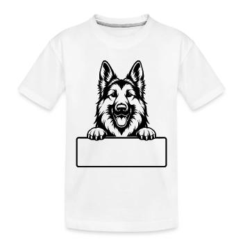 Deutsche Schäferhund Porträt mit Pfoten - Kinder Premium Bio T-Shirt - Weiß - Vorne