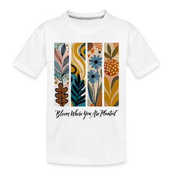 Blooming Botanical Panel Collage - Kids' Premium Organic T-Shirt - white - Front