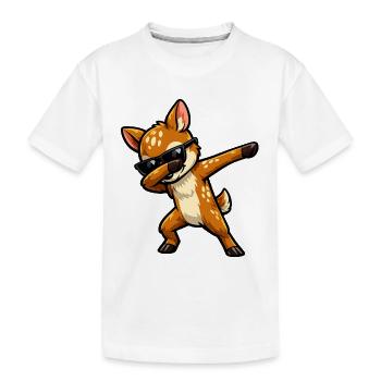 Dabbing Rehkitz - Kinder Premium Bio T-Shirt - Weiß - Vorne