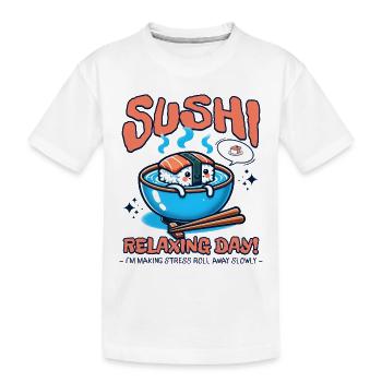Journée de détente de sushi Nourriture mignonne - T-shirt bio Premium Enfant - blanc - Devant