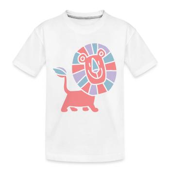 Schonender Trickfilm Löwe von Cheerful Madness!! - Kinder Premium Bio T-Shirt - Weiß - Vorne