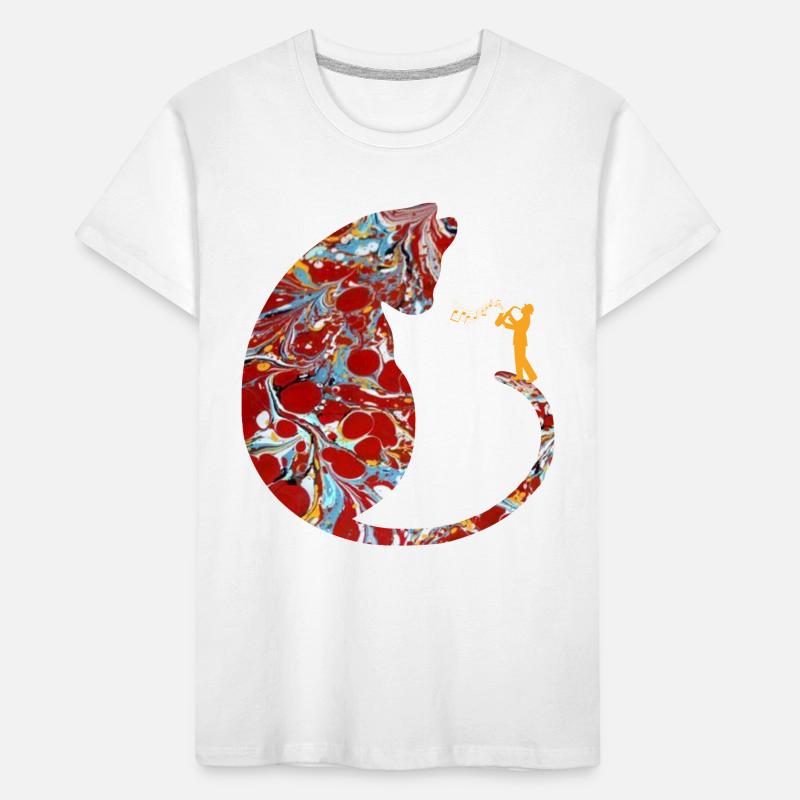 katze mit saxophon e 251 Kinder Premium Bio T-Shirt