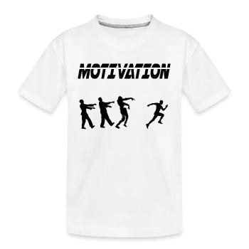 motivation sport running humor zombie - Kids' Premium Organic T-Shirt - white - Front
