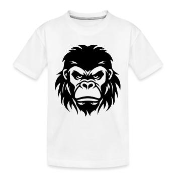 Gorilla Kopf - Kinder Premium Bio T-Shirt - Weiß - Vorne
