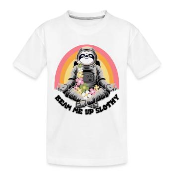 Beam me up Slothy - Kids' Premium Organic T-Shirt - white - Front