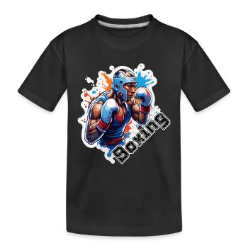Boxer / Sport / Kampf / Arena / Boxring / Fäuste - Kinder Premium Bio T-Shirt - Schwarz - Vorne
