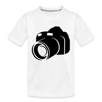 camera - kamera - dslr - Kids' Premium Organic T-Shirt - white - Front