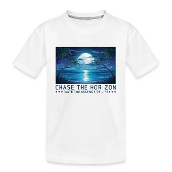Dem Horizont nachjagen Spruch Sprüche Motto - Kinder Premium Bio T-Shirt - Weiß - Vorne