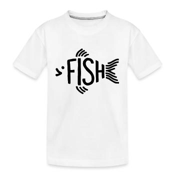 Fish Bone Skeleton Herringbone Fishing - Kids' Premium Organic T-Shirt - white - Front