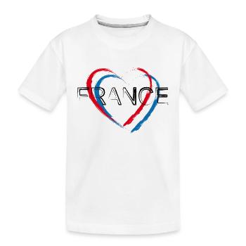 herz01 Frankreich France - Kinder Premium Bio T-Shirt - Weiß - Vorne