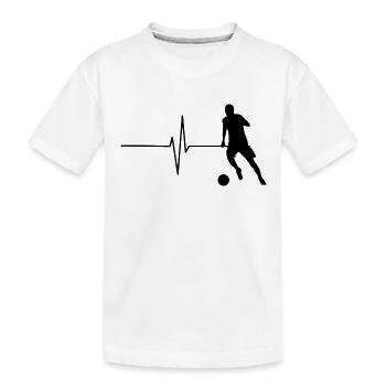 Footballeur battement de cœur (logo grand, noir) - T-shirt bio Premium Enfant - blanc - Devant