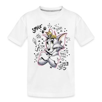 Tom et Jerry Croquis - T-shirt bio Premium Enfant - blanc - Devant